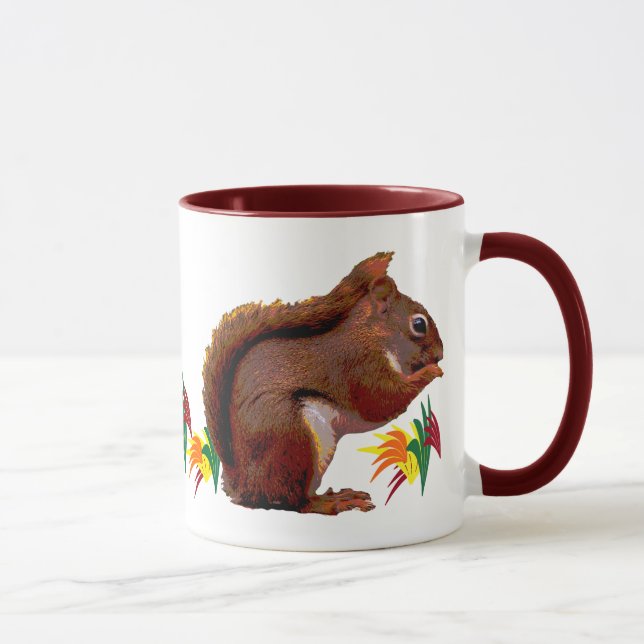 Red Squirrel in Autumn Mug (Right)