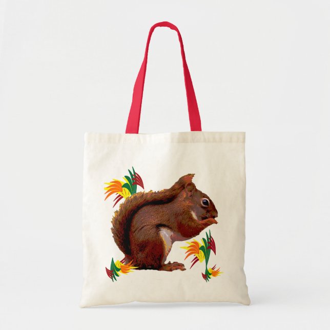 Red Squirrel in Autumn Tote Bag (Front)