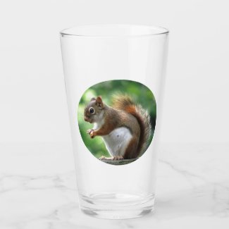 Red Squirrel in Green Tree Animal Glass Tumbler