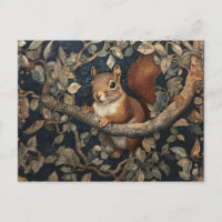 Red Squirrel in the Style of William Morris
