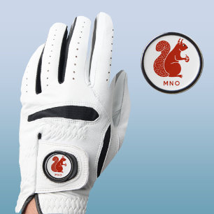 Red Squirrel Monogram Personalized Golf Glove