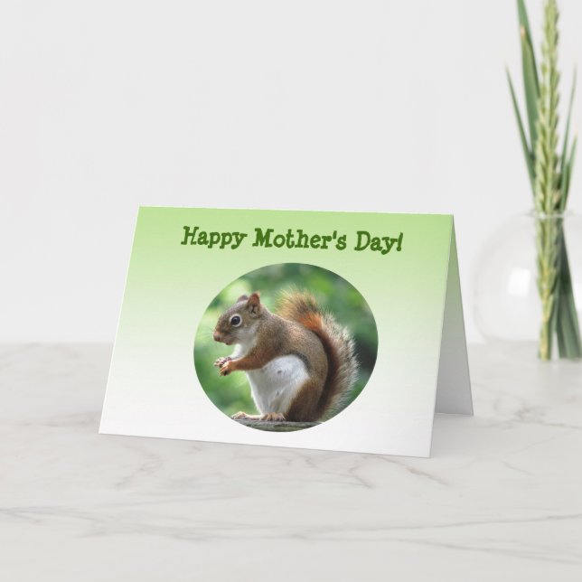 Red Squirrel Mothers Day Card (Front)