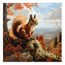 Red Squirrel Overlooks The Countryside