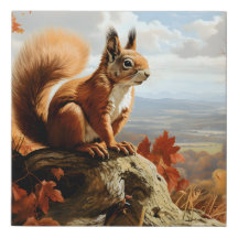 Red Squirrel Overlooks The Countryside