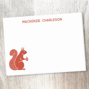 Red Squirrel Personalized Name Post-it Notes