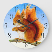 Red Squirrel Watercolor Painting Postcard