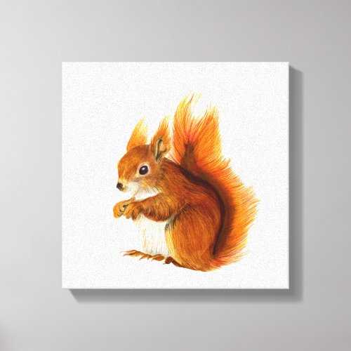 Red Squirrel Watercolour Painting Artwork Print