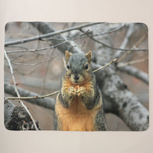 RED SQUIRRL SHERPA BLANKET