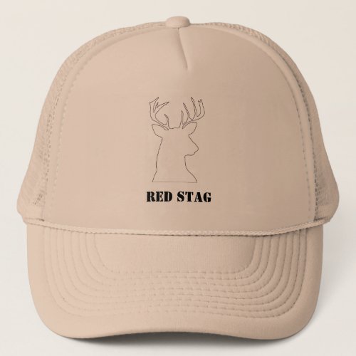 Red Stag Head Simple Motif Hunting Hat