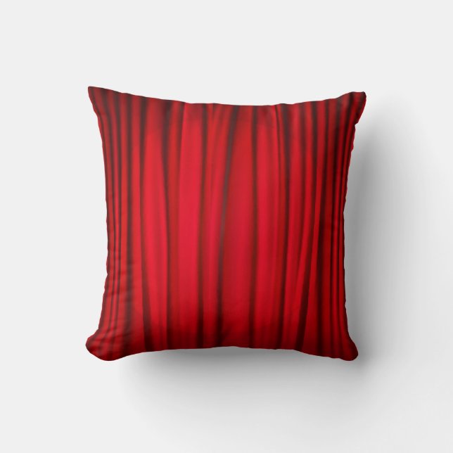Red Stage Curtain Pattern Throw Pillow (Front)