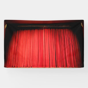 Red stage curtain photo backdrop banner