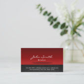 Red Stage Real Estate Broker Business Card (Standing Front)