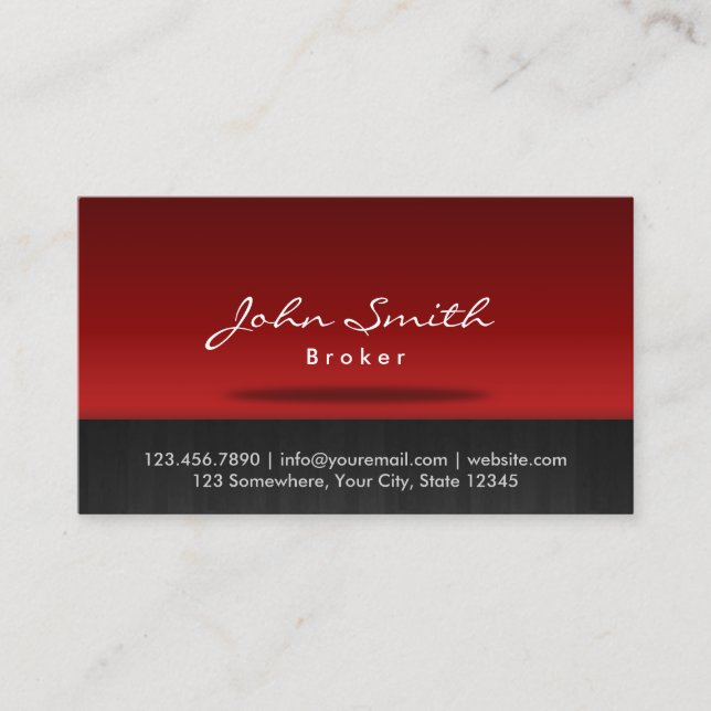 Red Stage Real Estate Broker Business Card (Front)