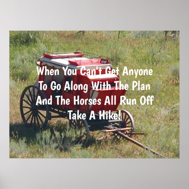 Red Stagecoach Funny Poster (Front)