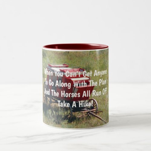 Red Stagecoach Funny Two_Tone Coffee Mug