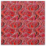 Red Stained Glass Abstract Fabric