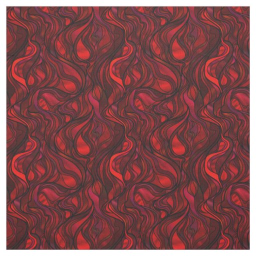 Red Stained Glass Abstract Fabric