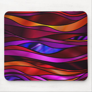 Red Stained Glass Abstract Mouse Pad