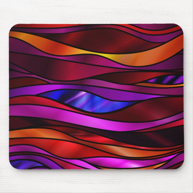 Red Stained Glass Abstract Mouse Pad (Front)