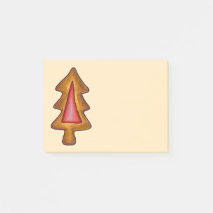 Red Stained Glass Christmas Tree Cookie Holiday  Post-it Notes
