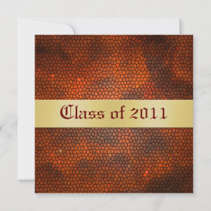 Red Stained Glass Class of Graduation Invitation