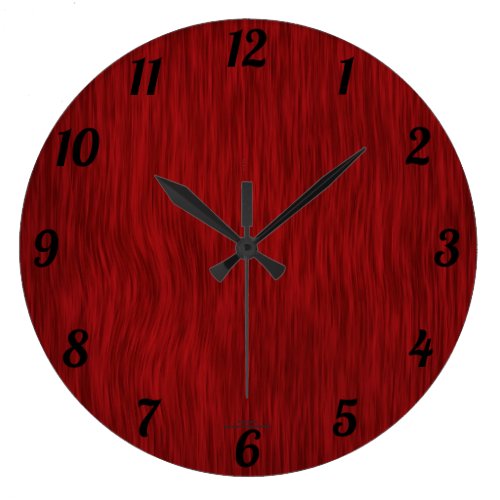 Red Stained Woodgrain Look Clock