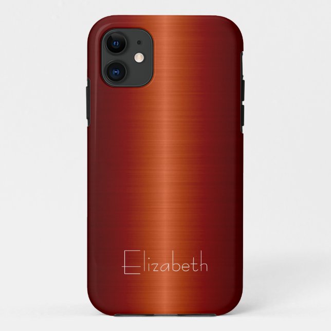 Red Stainless Steel Metal 2 Case-Mate iPhone Case (Back)