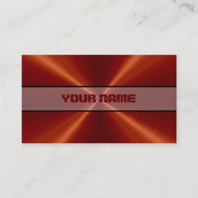 Red Stainless Steel Metal Business Card (Front)