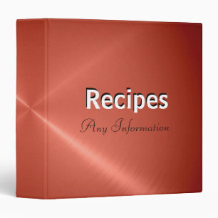 Red stainless steel metallic Recipes binders