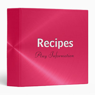 Red stainless steel metallic Recipes binders 2