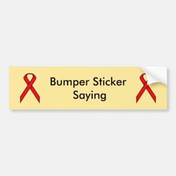 Red Standard Ribbon By Kenneth Yoncich Bumper Sticker by KennethYoncich at Zazzle