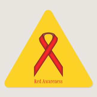 Red Standard Ribbon by Kenneth Yoncich Triangle Sticker