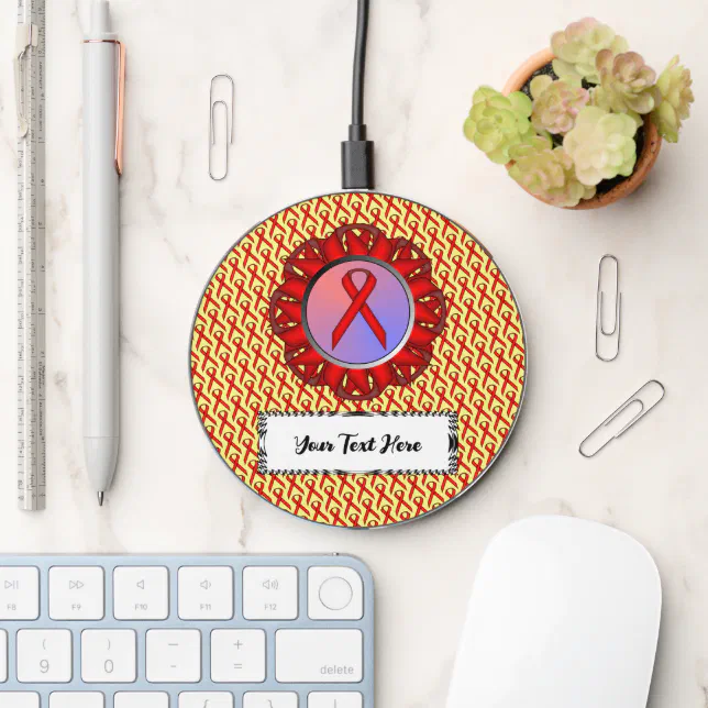 Red Standard Ribbon by Kenneth Yoncich Wireless Charger (Desk)