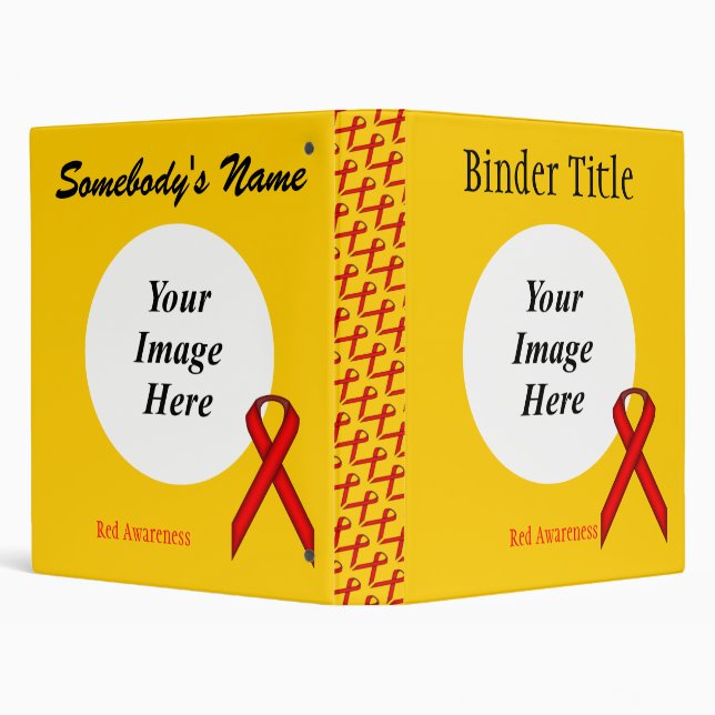 Red Standard Ribbon Template by Kenneth Yoncich 3 Ring Binder (Background)