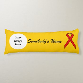 Red Standard Ribbon Template By Kenneth Yoncich Body Pillow by KennethYoncich at Zazzle