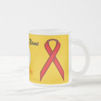 Red Standard Ribbon Template by Kenneth Yoncich Frosted Glass Coffee Mug