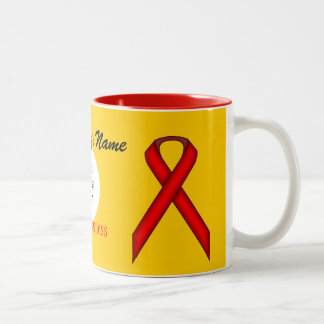 Red Standard Ribbon Template by Kenneth Yoncich Two-Tone Coffee Mug