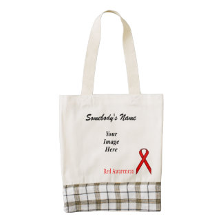 Red Standard Ribbon Template Zazzle HEART Tote Bag