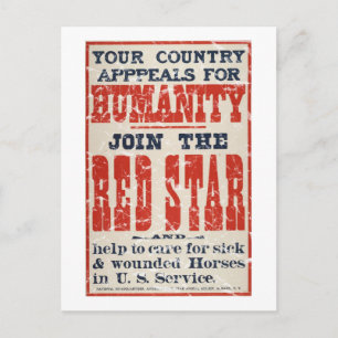 Red Star-1918 - distressed Postcard