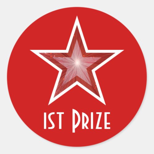 Red Star 1st Prize round sticker red