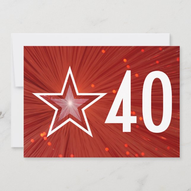 Red Star '40' anniversary invitation (Front)