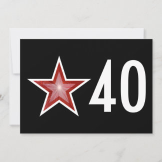Red Star '40' anniversary invitation black