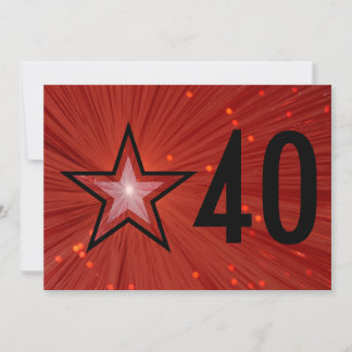 Red Star '40' anniversary invitation black back