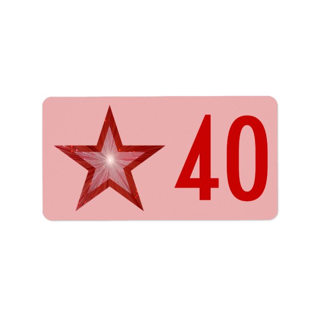 Red Star '50' label medium pink (Front)