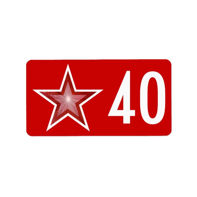 Red Star '50' label medium red (Front)
