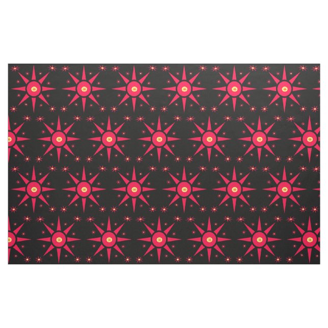 Red Star Abstract Fabric (Fat Quarter)