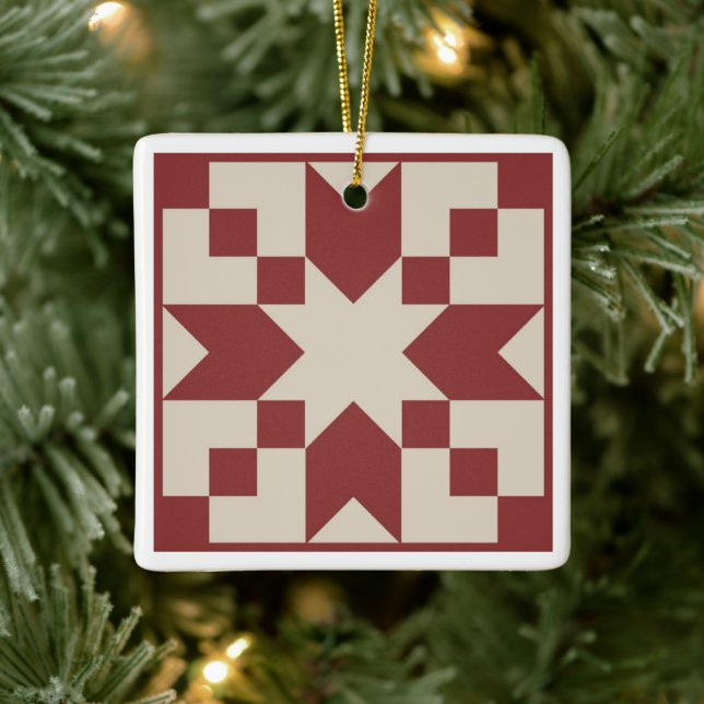 Red Star Barn Quilt Ornament (Tree)