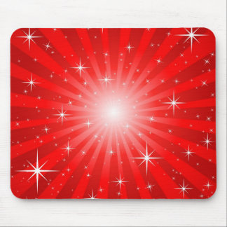 Red Star Burst Mousepad
