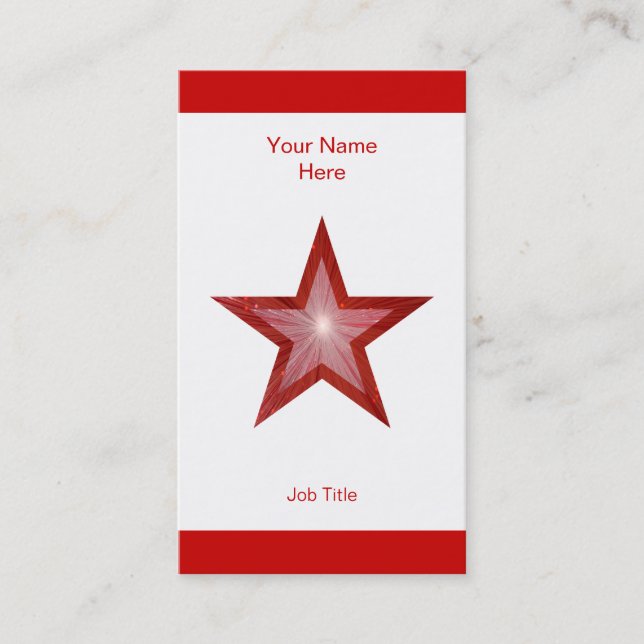 Red Star business card white stripe vertical (Front)
