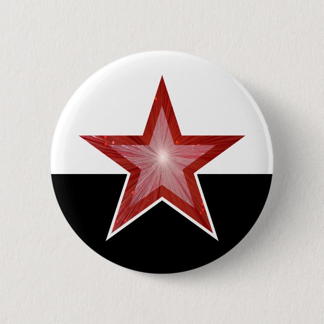red Star button white black (Front)